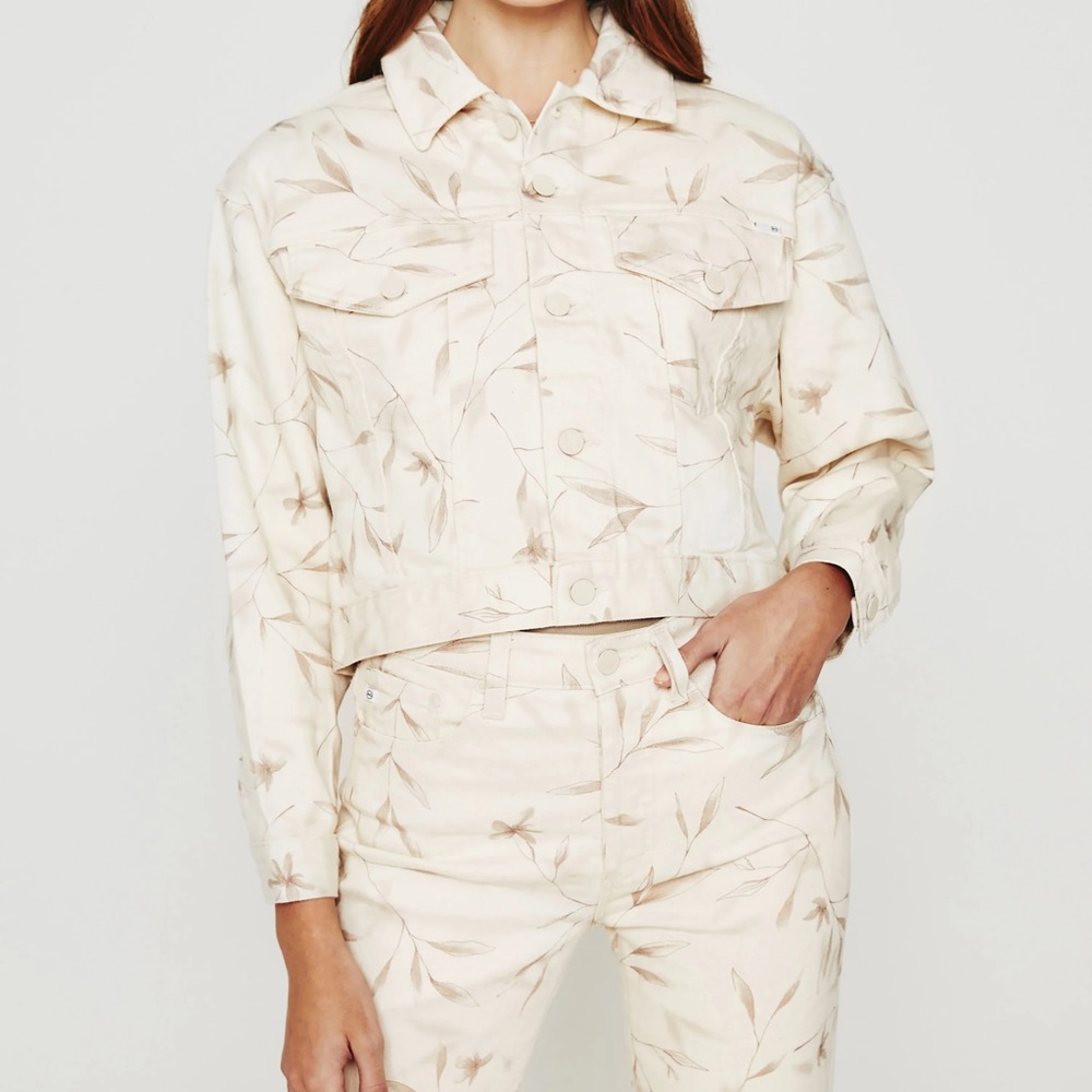 Ag Cream Mirah Jean Jacket Floral Winter Almond